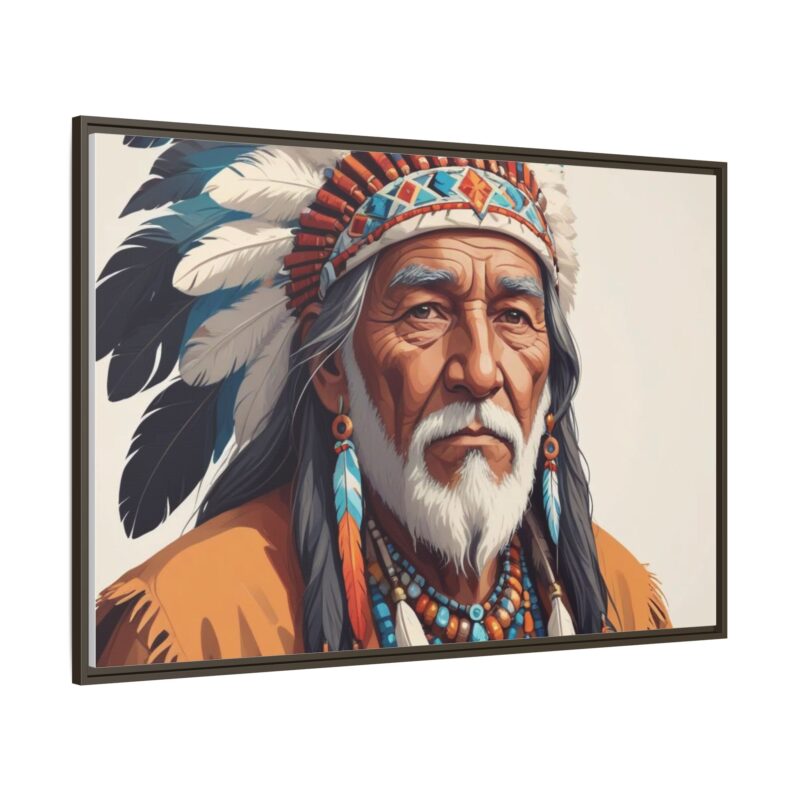 Matte Canvas, Framed elderly Native American man - Image 115