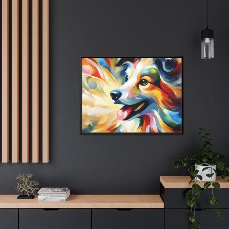 Matte Canvas, Framed Colorful Abstract Dog Canvas Art for Modern Wall Decor - Image 40