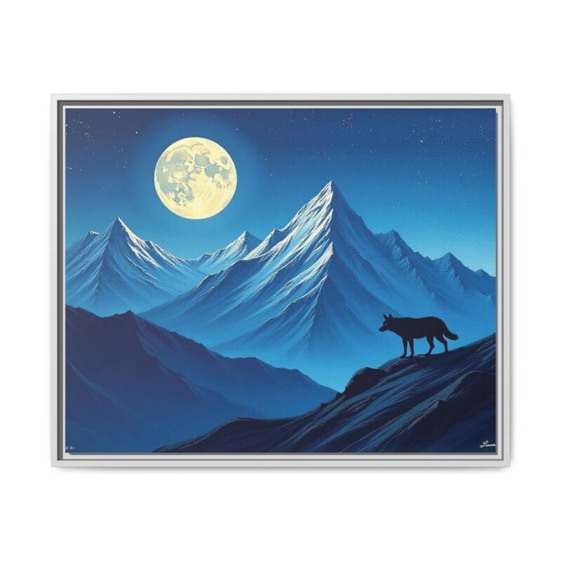 Canvas Wall Art: Moonlit Mountain Landscape - Image 130