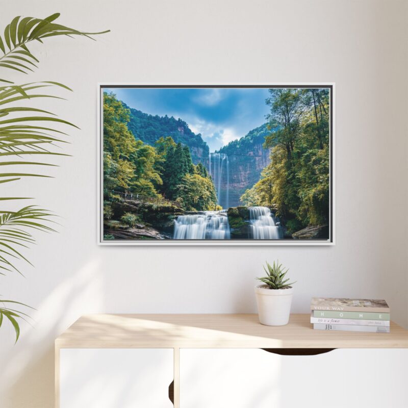 Canvas Wall Art - Waterfall Mountain Landscape - Image 104