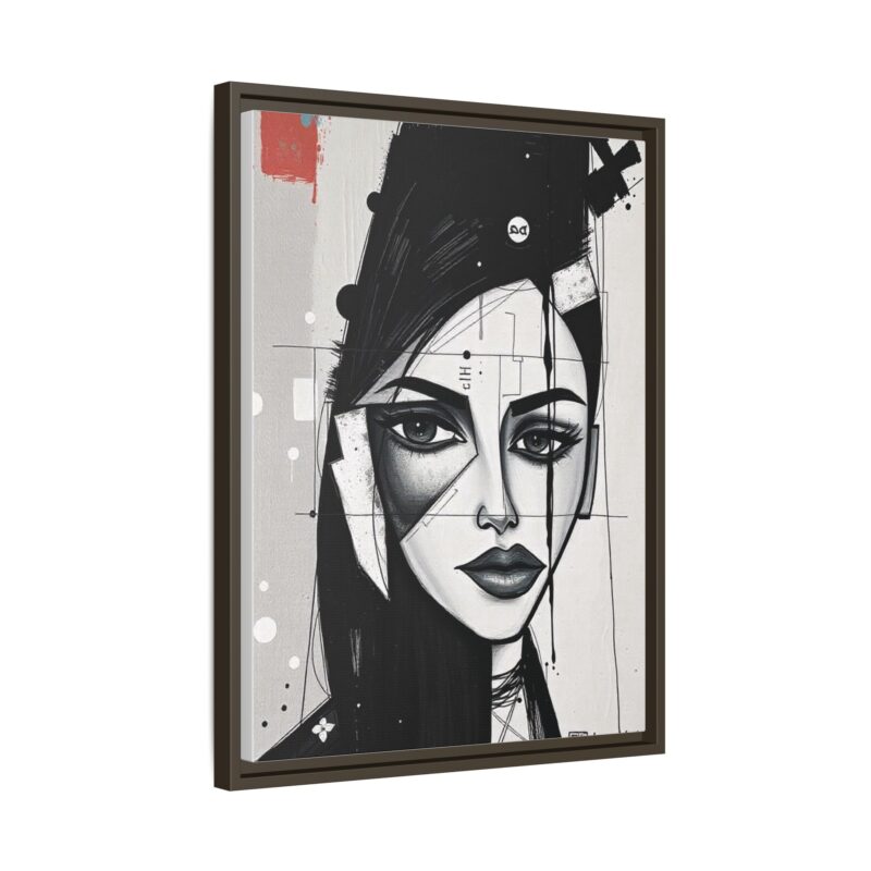 Canvas Art on An elegant and modern black-and-white abstract portrait - Image 63