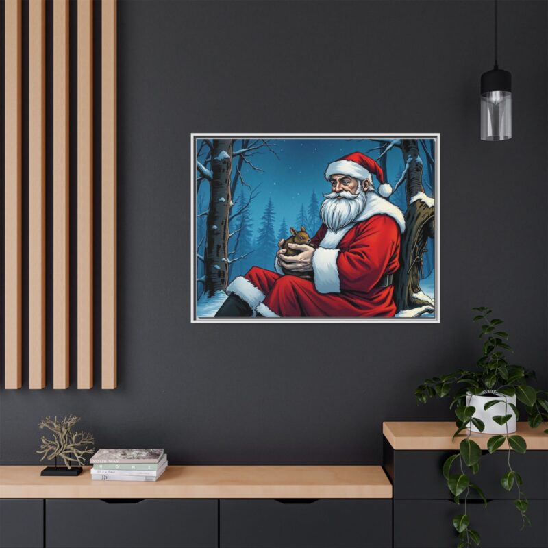 Canvas Art of Santa's Gentle Moment in the Snowy Woods - Image 109