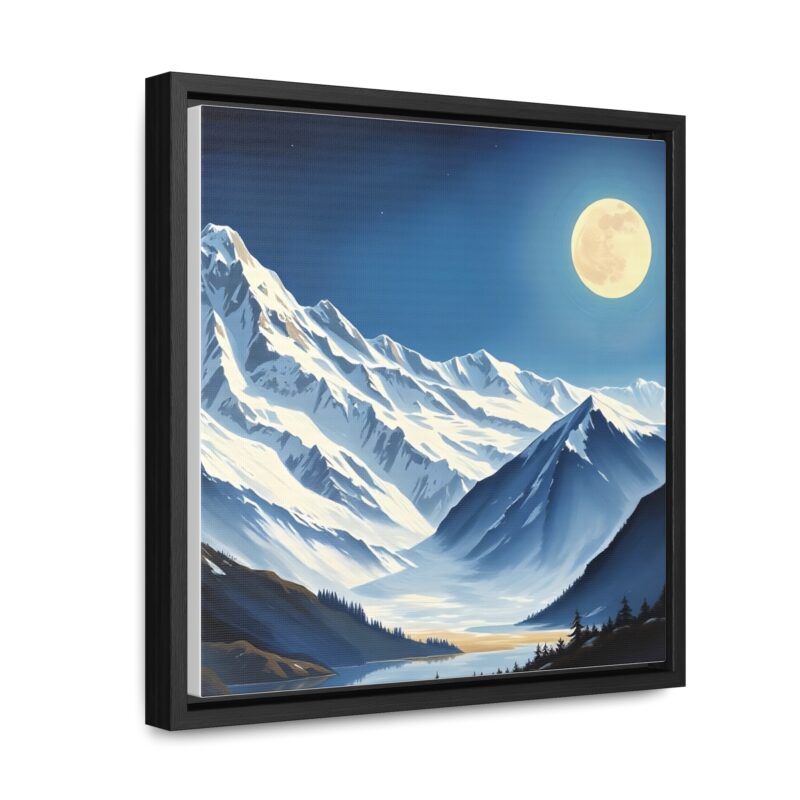 Canvas Wraps - Snow-Capped Mountains Under a Full Moon - Image 10