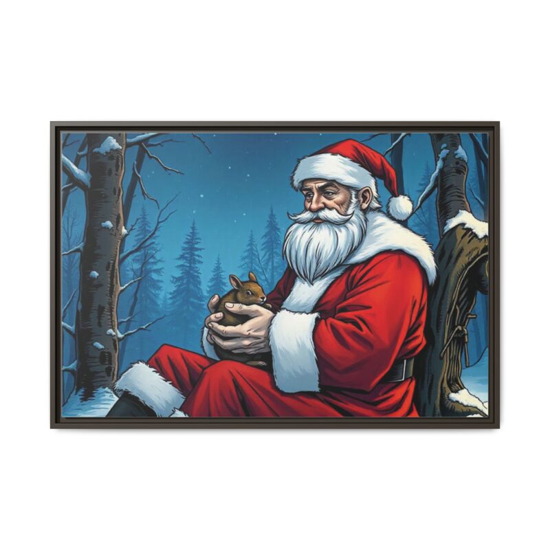 Canvas Art of Santa's Gentle Moment in the Snowy Woods - Image 96