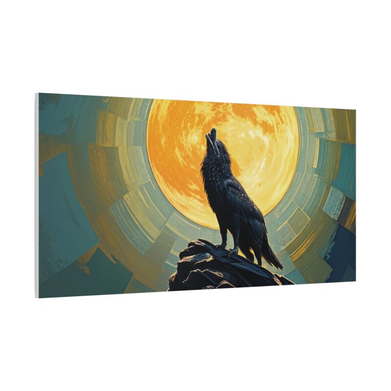 Wolf Howling at the Full Moon Canvas Print Wall Art - Image 50