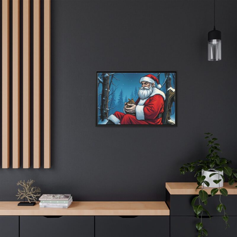 Canvas Art of Santa's Gentle Moment in the Snowy Woods - Image 25