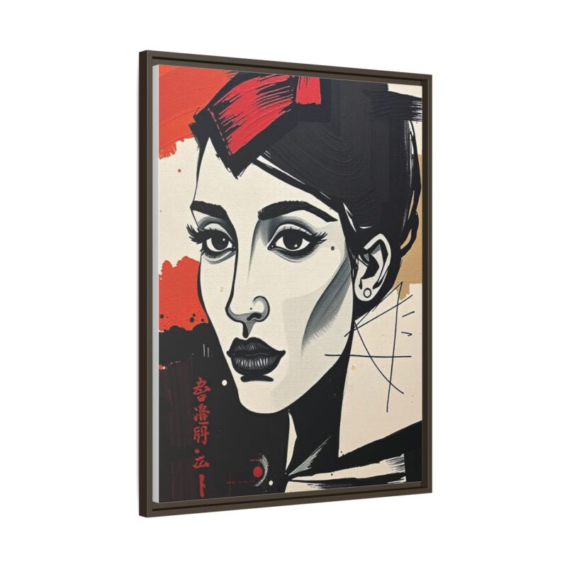 Wall Art Print of A black and white abstract portrait of a woman's face - Image 71