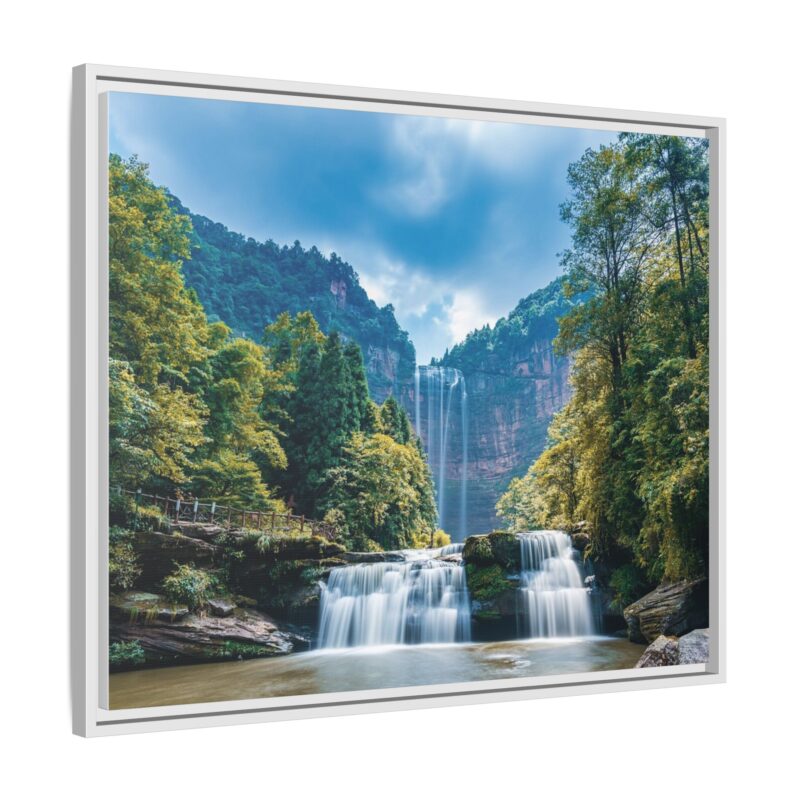 Canvas Wall Art - Waterfall Mountain Landscape - Image 131