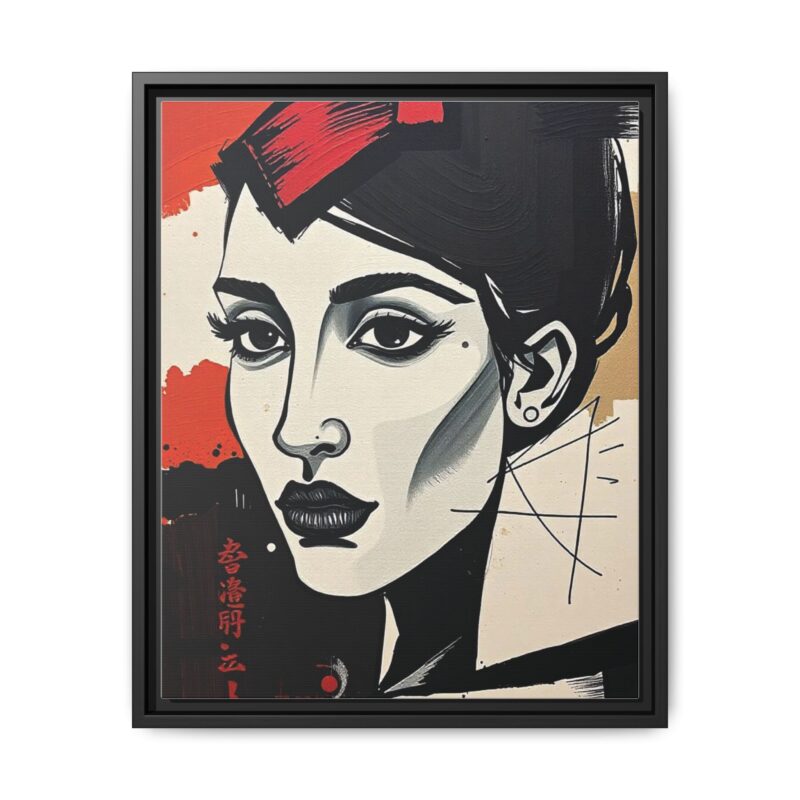 Wall Art Print of A black and white abstract portrait of a woman's face - Image 18