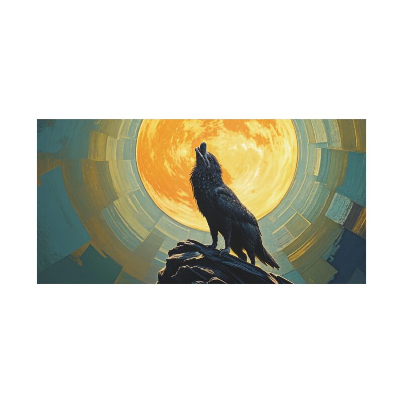 Wolf Howling at the Full Moon Canvas Print Wall Art - Image 49