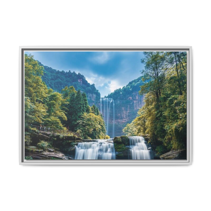 Canvas Wall Art - Waterfall Mountain Landscape - Image 86
