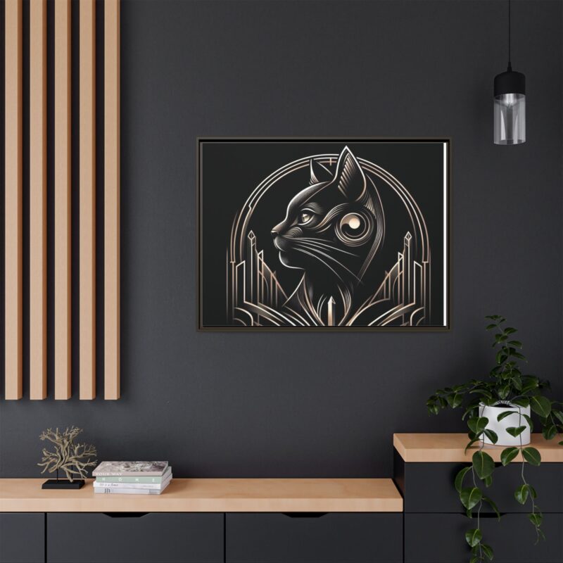 Elegant Art Deco Black Cat Canvas - Dark and Luxurious Wall Art Design - Image 44