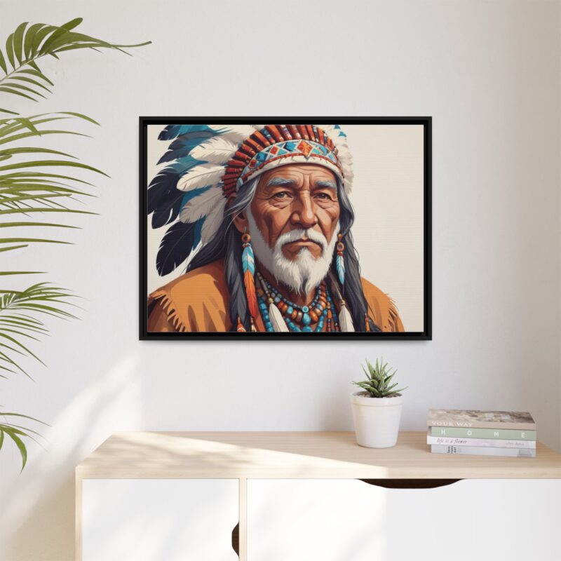 Matte Canvas, Framed elderly Native American man - Image 32