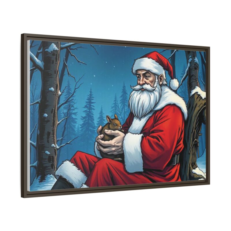 Canvas Art of Santa's Gentle Moment in the Snowy Woods - Image 98