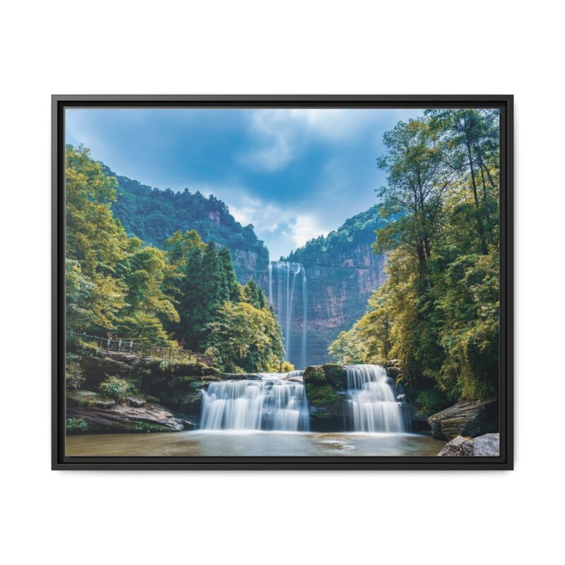 Canvas Wall Art - Waterfall Mountain Landscape - Image 122
