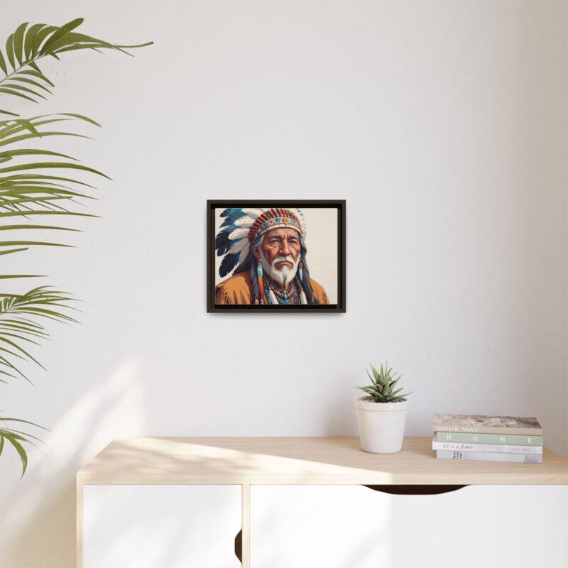 Matte Canvas, Framed elderly Native American man - Image 52