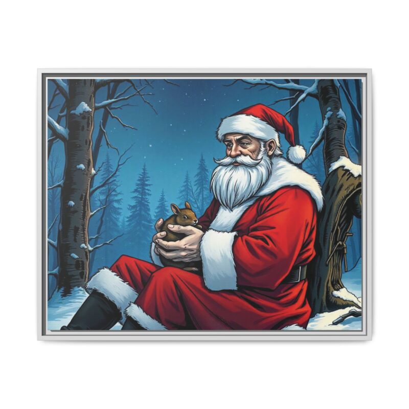 Canvas Art of Santa's Gentle Moment in the Snowy Woods - Image 130