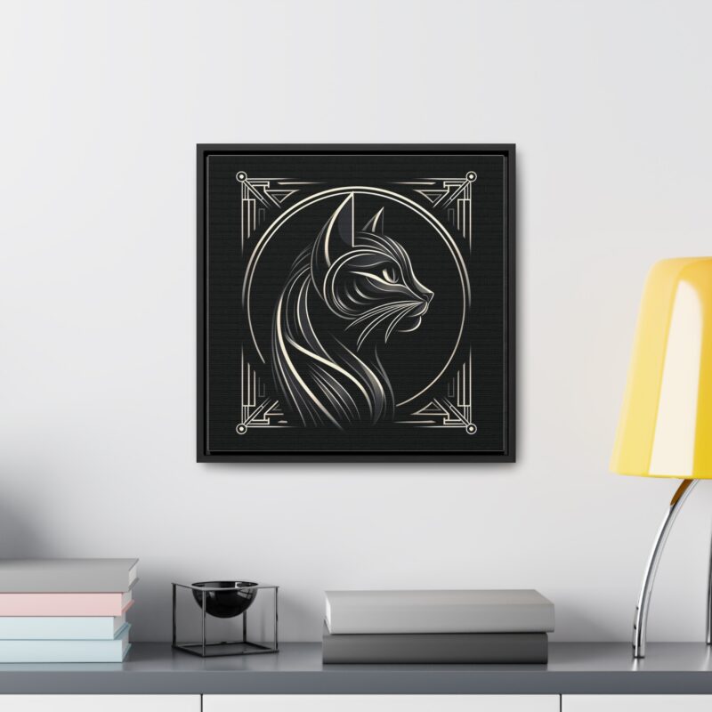 Sophisticated Black Cat in Art Deco Style - Elegant Metallic Wall Art - Image 21