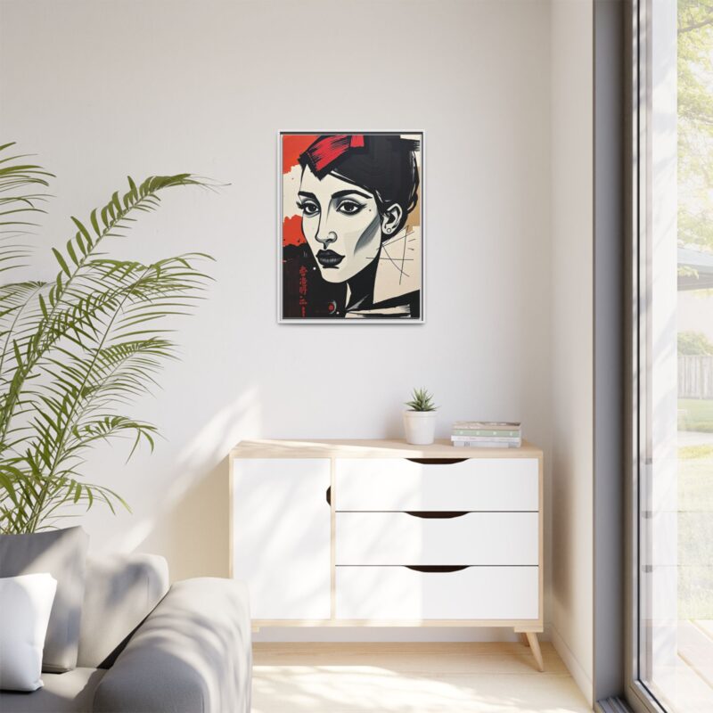 Wall Art Print of A black and white abstract portrait of a woman's face - Image 76