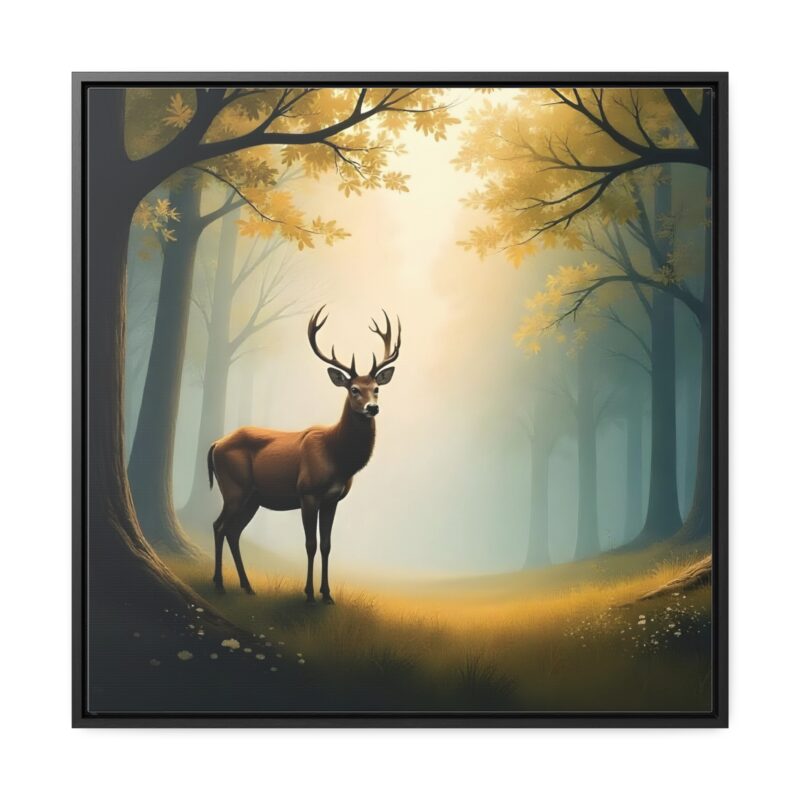 Canvas Wraps - Graceful Deer in Misty Forest Wall Art - Image 33