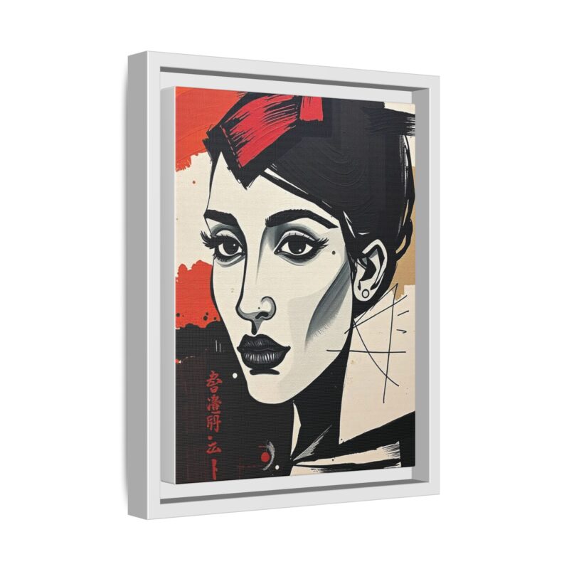 Wall Art Print of A black and white abstract portrait of a woman's face - Image 35