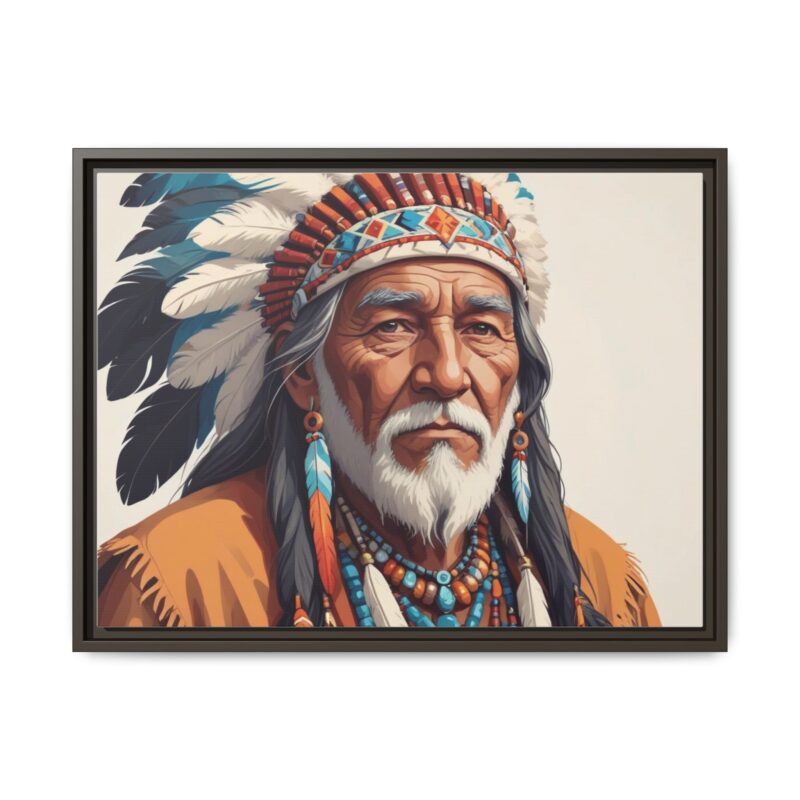 Matte Canvas, Framed elderly Native American man - Image 74