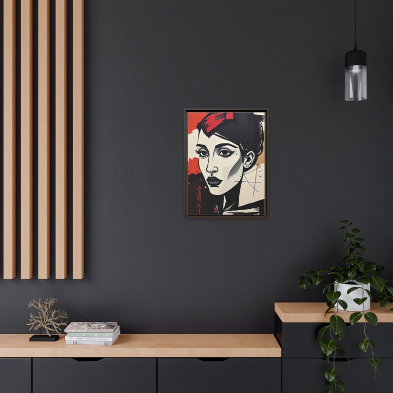Wall Art Print of A black and white abstract portrait of a woman's face - Image 61