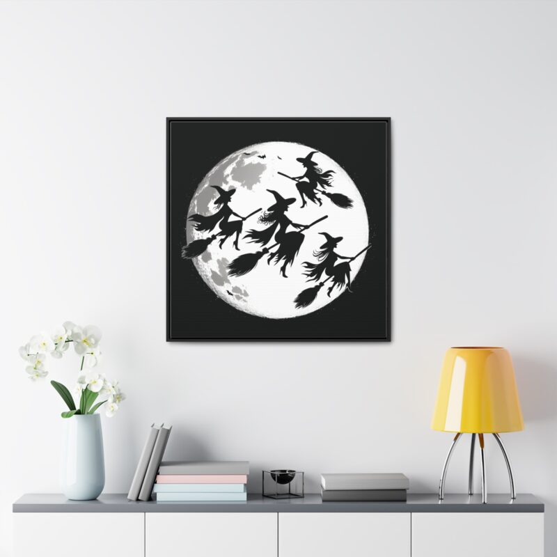 Canvas Wraps - Elegant Witch Silhouettes on Broomsticks Halloween Wall Art - Image 45