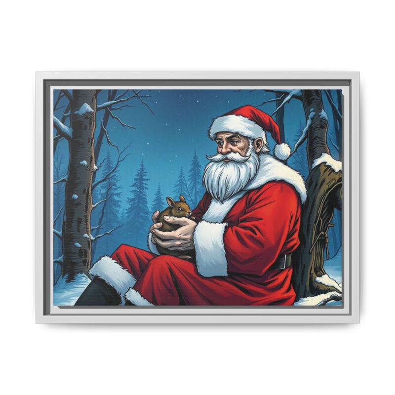 Canvas Art of Santa's Gentle Moment in the Snowy Woods - Image 62