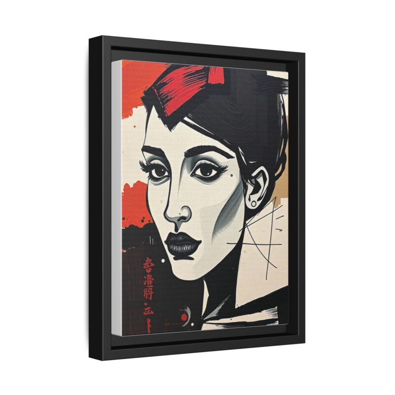 Wall Art Print of A black and white abstract portrait of a woman's face - Image 7