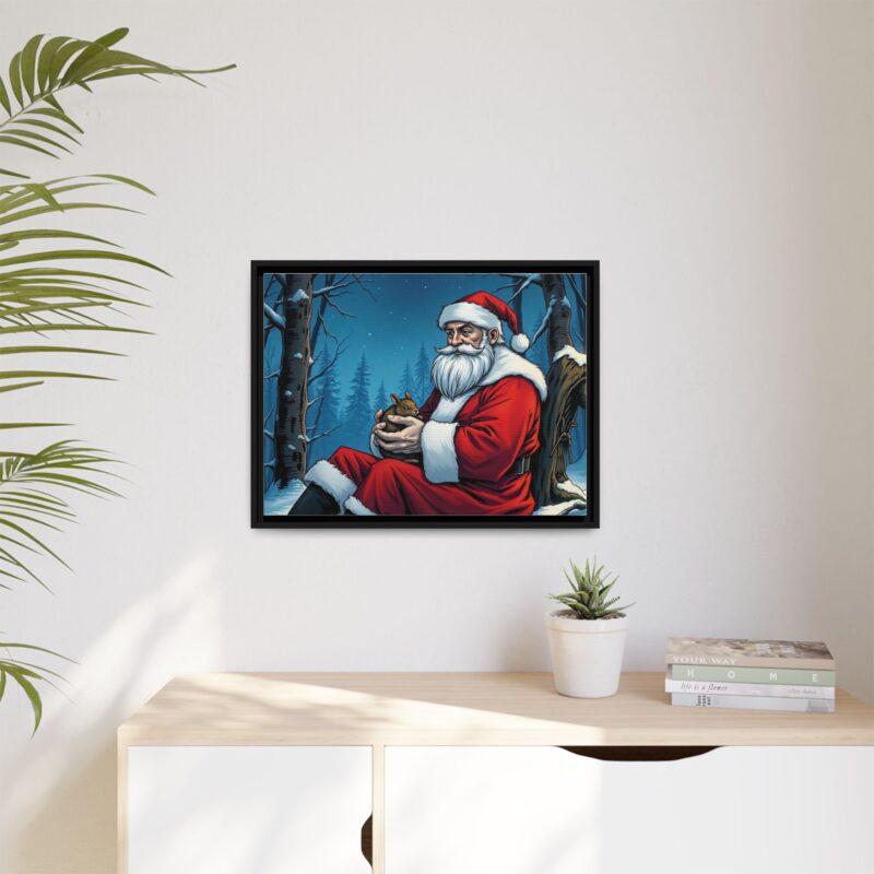 Canvas Art of Santa's Gentle Moment in the Snowy Woods - Image 24