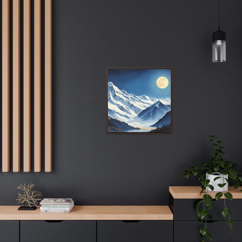 Canvas Wraps - Snow-Capped Mountains Under a Full Moon - Image 40