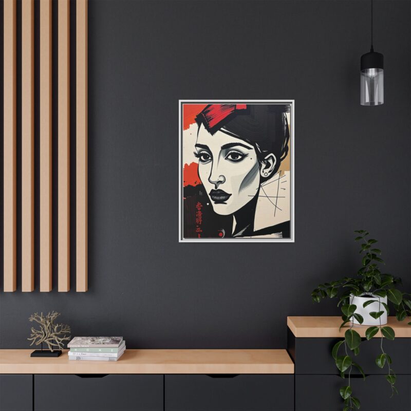 Wall Art Print of A black and white abstract portrait of a woman's face - Image 93