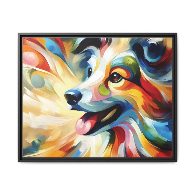 Matte Canvas, Framed Colorful Abstract Dog Canvas Art for Modern Wall Decor - Image 49