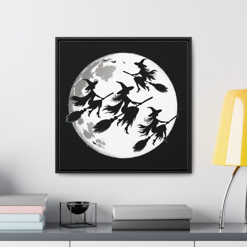 Canvas Wraps - Elegant Witch Silhouettes on Broomsticks Halloween Wall Art - Image 35