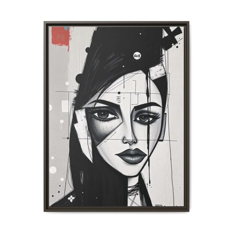 Canvas Art on An elegant and modern black-and-white abstract portrait - Image 70