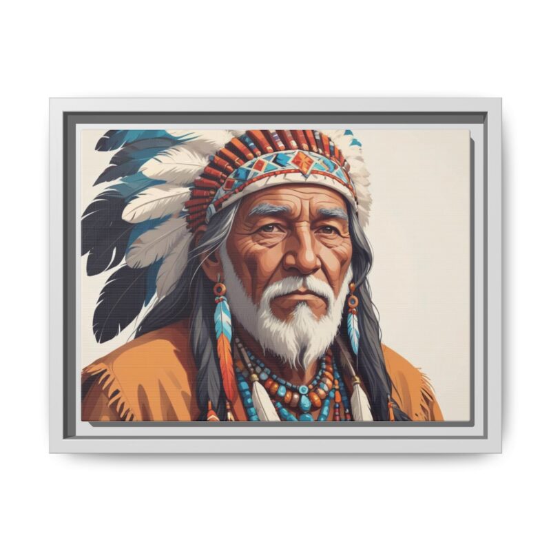 Matte Canvas, Framed elderly Native American man - Image 46