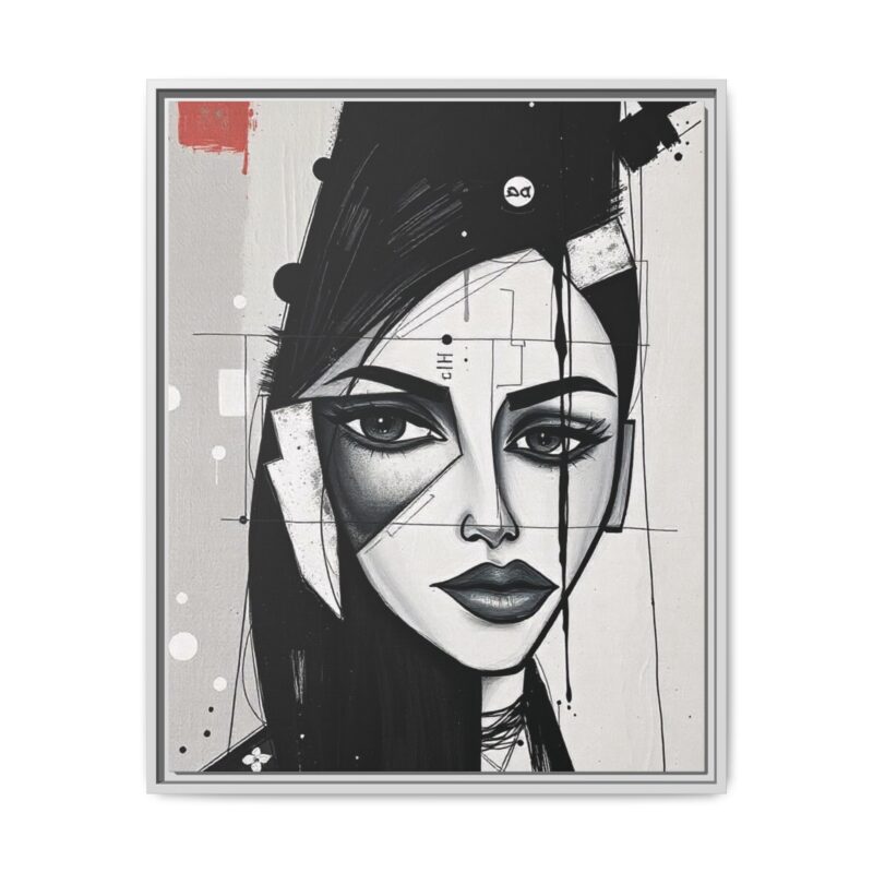 Canvas Art on An elegant and modern black-and-white abstract portrait - Image 94