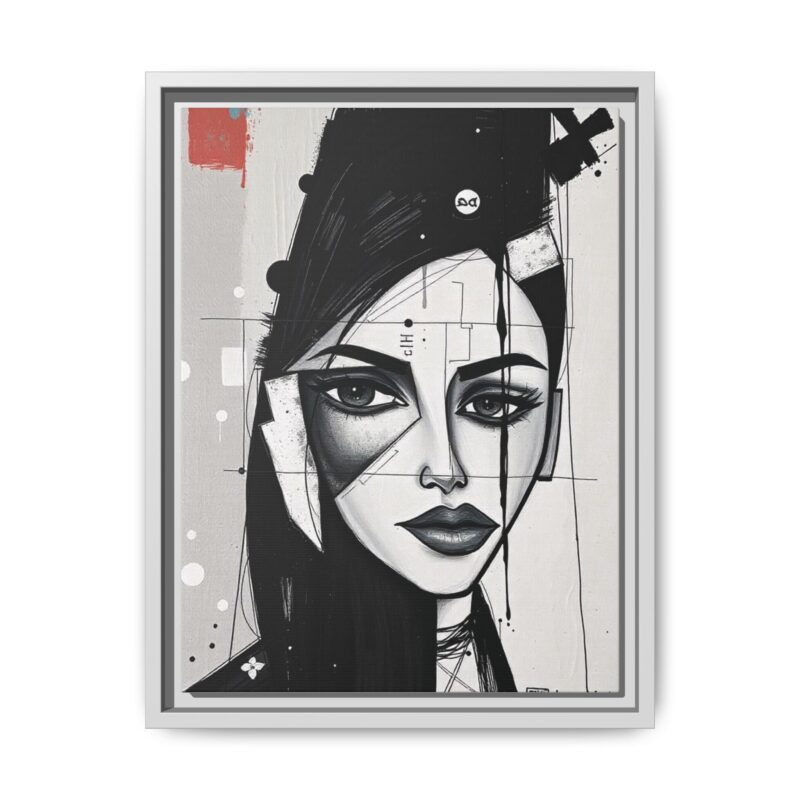 Canvas Art on An elegant and modern black-and-white abstract portrait - Image 50
