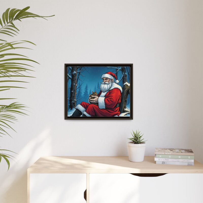 Canvas Art of Santa's Gentle Moment in the Snowy Woods - Image 68