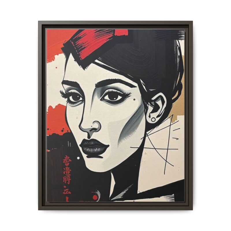Wall Art Print of A black and white abstract portrait of a woman's face - Image 54