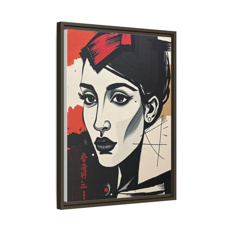 Wall Art Print of A black and white abstract portrait of a woman's face - Image 63
