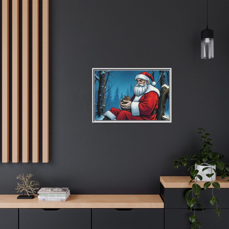 Canvas Art of Santa's Gentle Moment in the Snowy Woods - Image 85