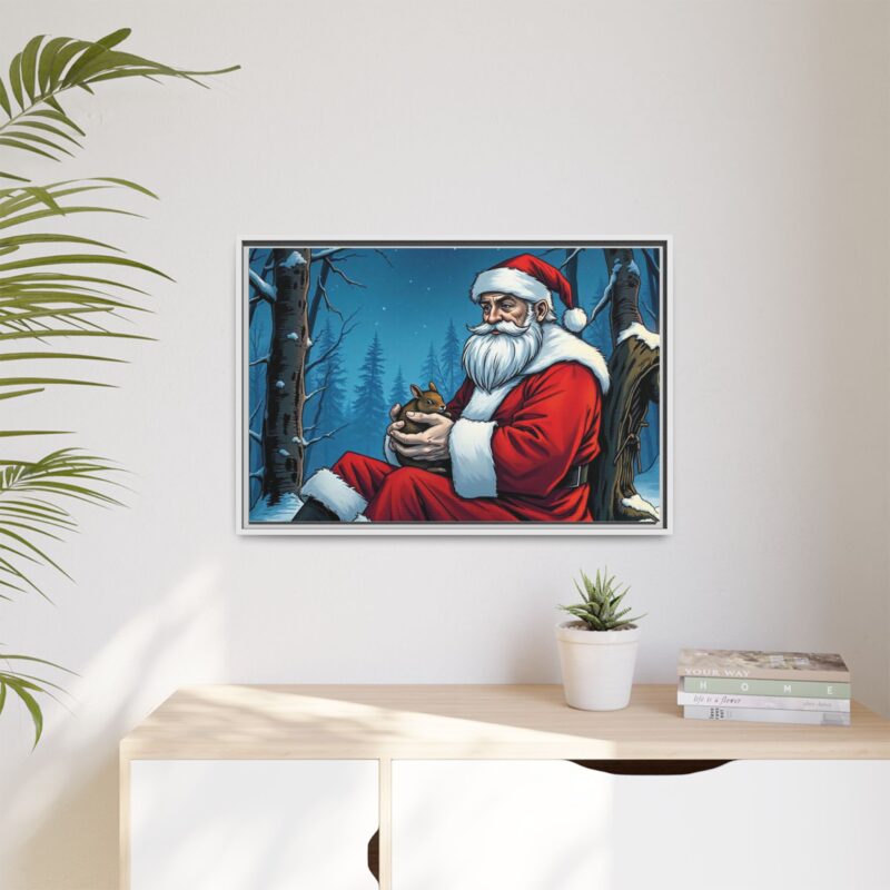 Canvas Art of Santa's Gentle Moment in the Snowy Woods - Image 88