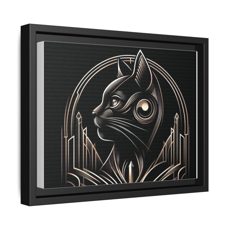 Elegant Art Deco Black Cat Canvas - Dark and Luxurious Wall Art Design - Image 2