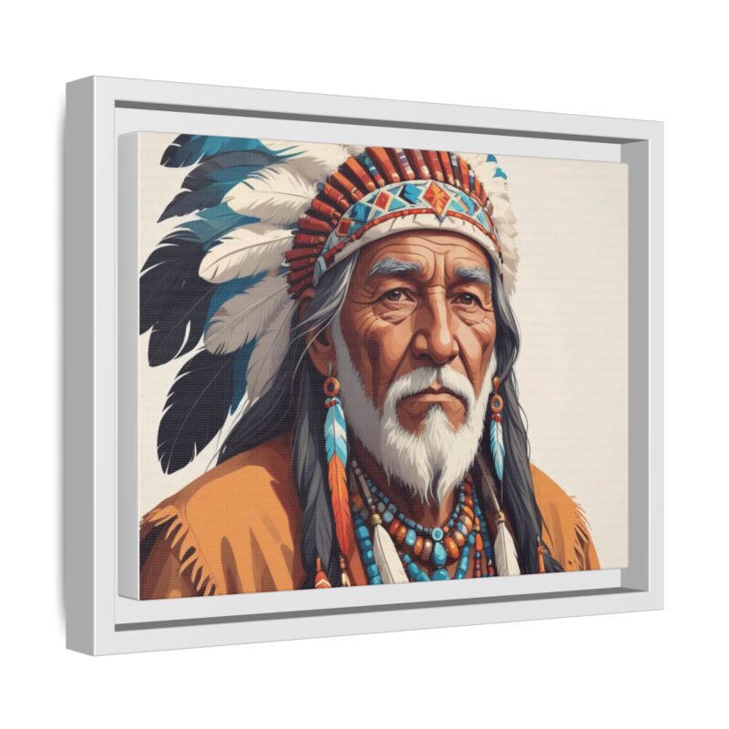 Matte Canvas, Framed elderly Native American man - Image 47