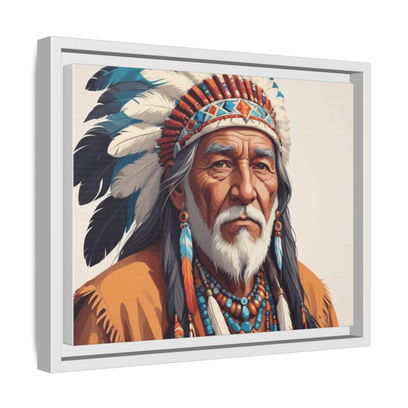 Matte Canvas, Framed elderly Native American man - Image 55