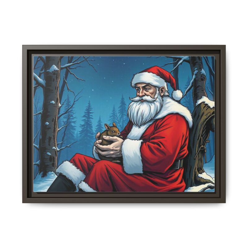 Canvas Art of Santa's Gentle Moment in the Snowy Woods - Image 58