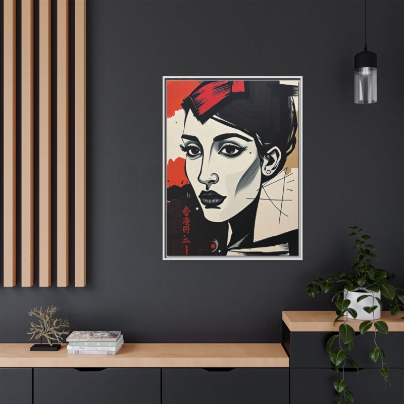Wall Art Print of A black and white abstract portrait of a woman's face - Image 81