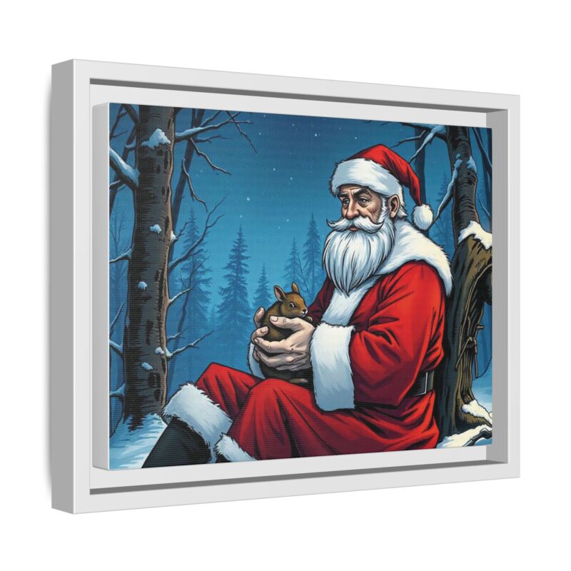 Canvas Art of Santa's Gentle Moment in the Snowy Woods - Image 47